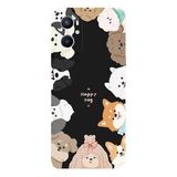 Oppo A96 4G İle Uyumlu Siyah Woof Wonderland Desenli Silikon Kılıf