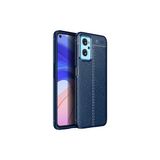 Oppo A96 4g Kılıf Uzun Ömürlü ve Dayanıklı Dermiq Premium Esnek Lüks Silikon Kapak - Midnight Blue