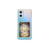 OPPO A96 ile Uyumlu Burç Kartları Terazi Tasarımlı Şeffaf Silikon Kılıf