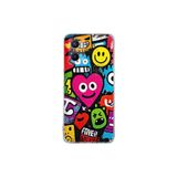OPPO A96 ile Uyumlu Grafiti Aşk Tasarımlı Şeffaf Silikon Kılıf