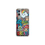 OPPO A96 ile Uyumlu Grafiti Create Art Tasarımlı Şeffaf Silikon Kılıf