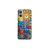 OPPO A96 ile Uyumlu Grafiti Star Team Tasarımlı Şeffaf Silikon Kılıf