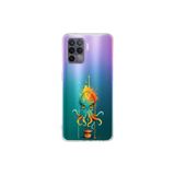 OPPO A96 ile uyumlu Splash ahtapot Tasarımlı Slimfit şeffaf silikon kılıf