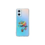 OPPO A96 ile Uyumlu Splash Bukalemun Tasarımlı Slimfit Şeffaf Silikon Kılıf