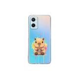OPPO A96 ile Uyumlu Splash Kapibara Tasarımlı Slimfit Şeffaf Silikon Kılıf