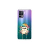 OPPO A96 ile Uyumlu Splash Kirpi Tasarımlı Slimfit Şeffaf Silikon Kılıf