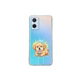 OPPO A96 ile Uyumlu Splash Köpek Tasarımlı Slimfit Şeffaf Silikon Kılıf