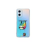 OPPO A96 ile Uyumlu Splash Tembel Hayvan Tasarımlı Şeffaf Silikon Kılıf