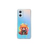OPPO A96 ile Uyumlu Splash Tilki Tasarımlı Şeffaf Silikon Kılıf