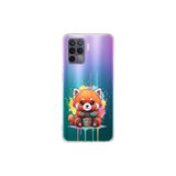 OPPO A96 ile Uyumlu Splash Tilki Tasarımlı Slimfit Şeffaf Silikon Kılıf