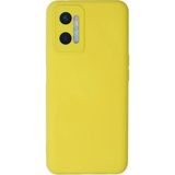 Oppo A96 Kılıf Nano içi Kadife Silikon - Sarı-(5796)