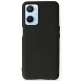 Oppo A96 Kılıf Yumuşak Dokulu Silikon - Siyah