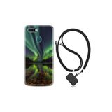 Oppo Ax7 ile Uyumlu Kılıf Desenli Silikon Boyun Askılı Kuzey Işıkları 1327