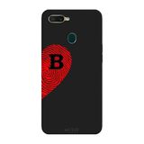 Oppo AX7 İle Uyumlu Siyah B Harfli Touch of Love Desenli Silikon Kılıf