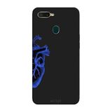 Oppo AX7 İle Uyumlu Siyah Blue Heart Desenli Silikon Kılıf