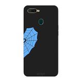Oppo AX7 İle Uyumlu Siyah Blue Spider Desenli Silikon Kılıf