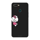 Oppo AX7 İle Uyumlu Siyah Charm Duo Desenli Silikon Kılıf