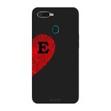 Oppo AX7 İle Uyumlu Siyah E Harfli Touch of Love Desenli Silikon Kılıf