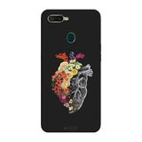 Oppo AX7 İle Uyumlu Siyah Floral Heart Desenli Silikon Kılıf