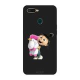 Oppo AX7 İle Uyumlu Siyah Fluffy Hug Desenli Silikon Kılıf