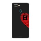 Oppo AX7 İle Uyumlu Siyah H-Harfli Touch of Love Desenli Silikon Kılıf