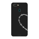 Oppo AX7 İle Uyumlu Siyah heart-string Desenli Silikon Kılıf