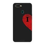 Oppo AX7 İle Uyumlu Siyah İ Harfli Touch of Love Desenli Silikon Kılıf