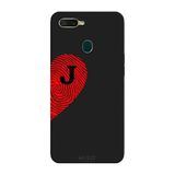 Oppo AX7 İle Uyumlu Siyah J-Harfli Touch of Love Desenli Silikon Kılıf