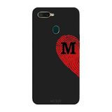 Oppo AX7 İle Uyumlu Siyah M-Harfli Touch of Love Desenli Silikon Kılıf