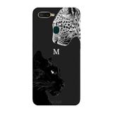 Oppo AX7 İle Uyumlu Siyah M Harfli Wild Lovers Desenli Silikon Kılıf