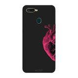 Oppo AX7 İle Uyumlu Siyah Pink Heart Desenli Silikon Kılıf
