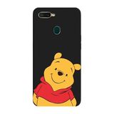 Oppo AX7 İle Uyumlu Siyah Pooh Smile Desenli Silikon Kılıf