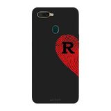Oppo AX7 İle Uyumlu Siyah R-Harfli Touch of Love Desenli Silikon Kılıf
