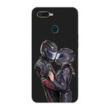 Oppo AX7 İle Uyumlu Siyah Ride & Love Desenli Silikon Kılıf