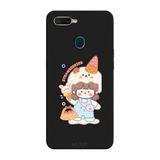 Oppo AX7 İle Uyumlu Siyah Scoops Desenli Silikon Kılıf