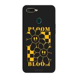 Oppo AX7 İle Uyumlu Siyah Smile & Bloom Desenli Silikon Kılıf