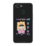 Oppo AX7 İle Uyumlu Siyah Toast Smile Desenli Silikon Kılıf