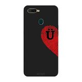 Oppo AX7 İle Uyumlu Siyah Ü Harfli Touch of Love Desenli Silikon Kılıf