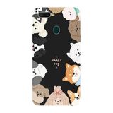 Oppo AX7 İle Uyumlu Siyah Woof Wonderland Desenli Silikon Kılıf