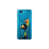Oppo AX7 ile Uyumlu Splash Kedi Tasarımlı Slimfit Şeffaf Silikon Kılıf