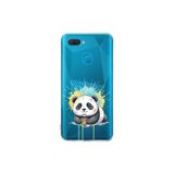 Oppo AX7 ile Uyumlu Splash Panda Tasarımlı Şeffaf Silikon Kılıf