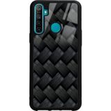 Oppo Realme C3 - 5i Siyah Hasır Tasarımlı Glossy Telefon Kılıfı Çok Renkli