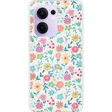 OPPO Reno 13F Uyumlu Dekoratif Çiçekler Baskılı Silikon Kılıf