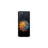Oppo Reno 3 ile uyumlu Köşe Korumalı Kılıf Metamorfoz Kozmik Dans Tasarımlı Uv Baskılı