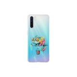 Oppo Reno 3 ile Uyumlu Splash Bukalemun Tasarımlı Slimfit Şeffaf Silikon Kılıf