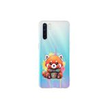 Oppo Reno 3 ile Uyumlu Splash Tilki Tasarımlı Slimfit Şeffaf Silikon Kılıf