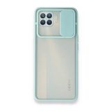 Oppo Reno 4 Lite Palm Buzlu Kamera Sürgülü Silikon Turkuaz Kılıf