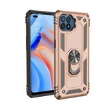Oppo Reno 4 Lite Sofya Yüzüklü Silikon Kapak Gold Kılıf