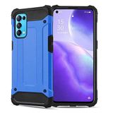 Oppo Reno 5 5G ile uyumlu Çİft Katman Koruyucu Crash Military Tank Kılıf - Mavi