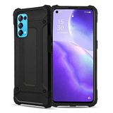 Oppo Reno 5 5G ile uyumlu Çİft Katman Koruyucu Crash Military Tank Kılıf - Siyah